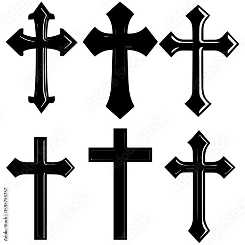 Christian cross - symbol of Christianity flat icon for apps and websites
