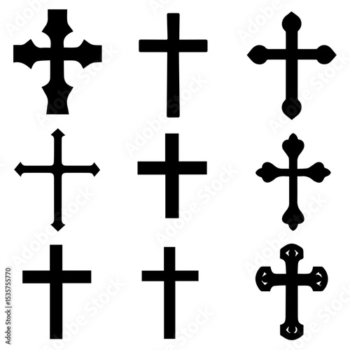 Christian cross - symbol of Christianity flat icon for apps and websites