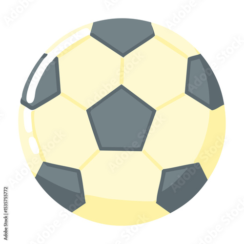 Illustration of a soccer ball with a classic black and yellow pattern, perfect for any sports-related design
