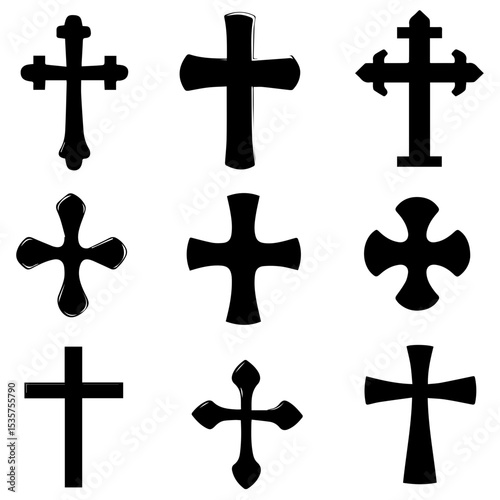 Christian cross - symbol of Christianity flat icon for apps and websites