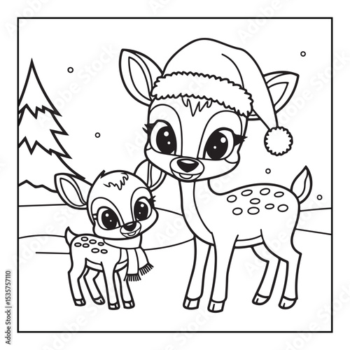 Christmas, black and white christmas coloring pages, christmas coloring book, holiday, bold and easy cute christmas coloring pages, line art, illustration, coloring book, coloring pages