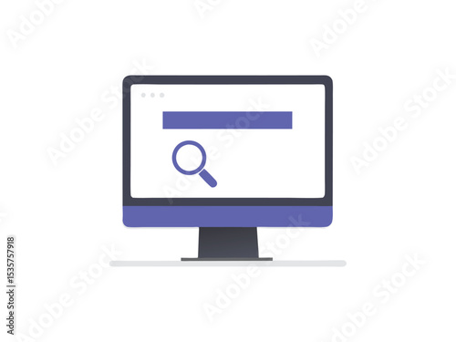 Online Web Search browser page on PC monitor. UI Vector illustration Concept. Search engine research