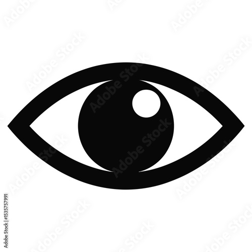Black and White Simple Eye Icon Graphic symbol