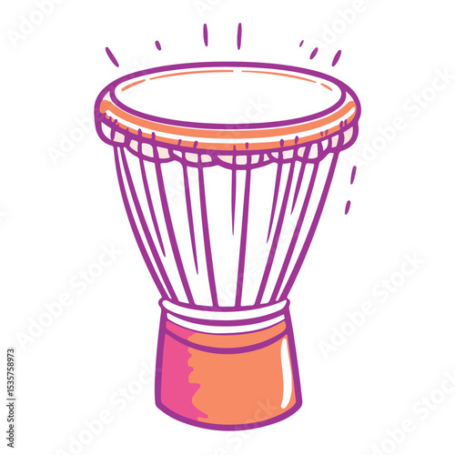 djembe drum no background vector illustration