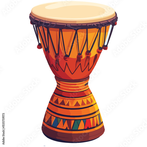 djembe drum no background vector illustration