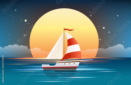 Sail boat in the Ocean