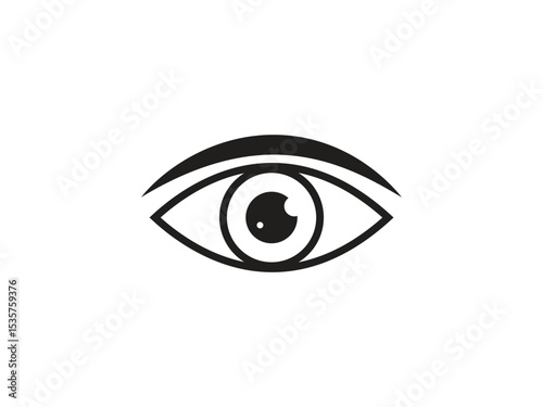 Eye illustration of a woman with iris and eyelashes in vector style