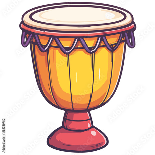 djembe drum no background vector illustration
