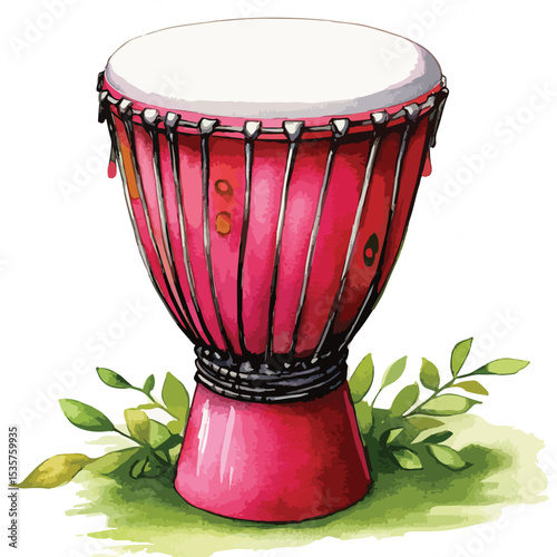 djembe drum no background vector illustration