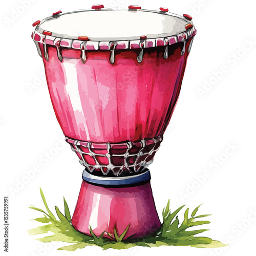 djembe drum no background vector illustration