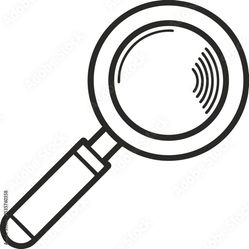 Magnifying Glass Outline Icon for Search Discovery and Investigation Concepts
