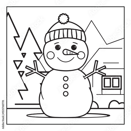 Christmas, black and white christmas coloring pages, christmas coloring book, holiday, bold and easy cute christmas coloring pages, line art, illustration, coloring book, coloring pages