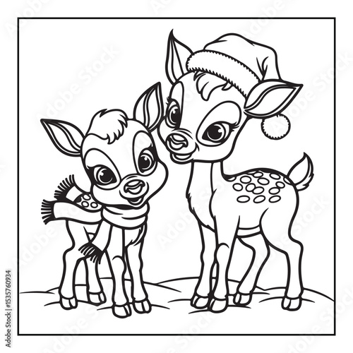Christmas, black and white christmas coloring pages, christmas coloring book, holiday, bold and easy cute christmas coloring pages, line art, illustration, coloring book, coloring pages