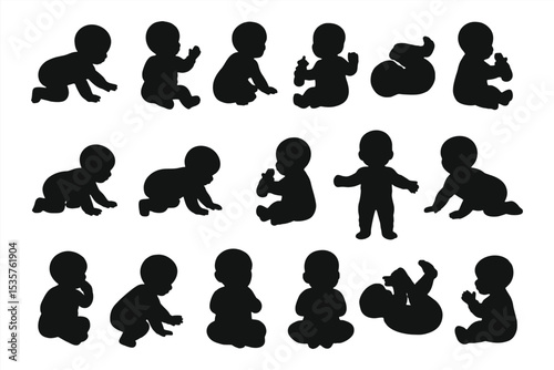 Black silhouette of Baby