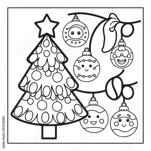 Christmas, black and white christmas coloring pages, christmas coloring book, holiday, bold and easy cute christmas coloring pages, line art, illustration, coloring book, coloring pages