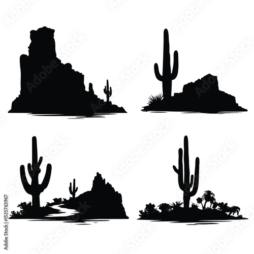 arizona state silhouette set, Black & White silhouette set