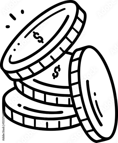Economic Instability concept. Stacked coins with dollar signs, representing currency and finance.