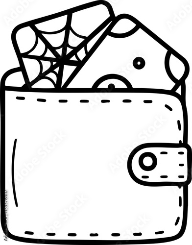 Economic Instability concept. Wallet with cards peeking out, illustrated in a simple style.