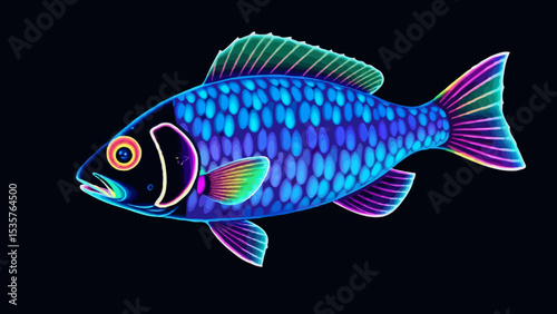 Neon fish illustration