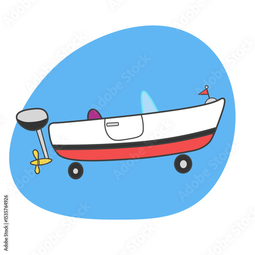 vector illustration of iconic underwater boatmobile