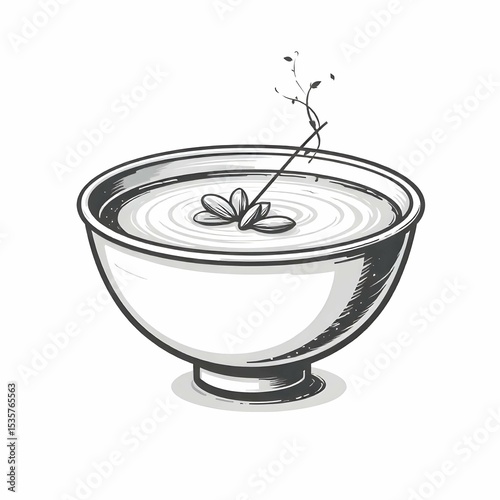 Black and white vector icon set of trendy café drinks including matcha bowl, bubble tea cup, cold brew bottle, espresso cup, and latte to-go cup, minimalist line art, no background