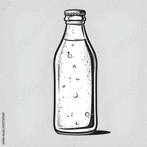 Black and white vector icon set of trendy café drinks including matcha bowl, bubble tea cup, cold brew bottle, espresso cup, and latte to-go cup, minimalist line art, no background