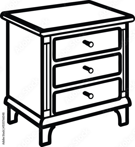 antique furniture set black silhouette on white background