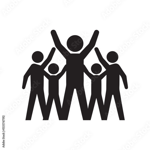 Team Highfive Celebration Silhouette Art