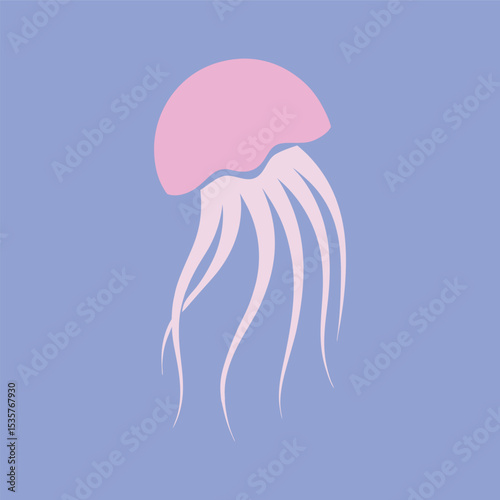 Slika na platnu Purple Immortal Jellyfish Vector Art