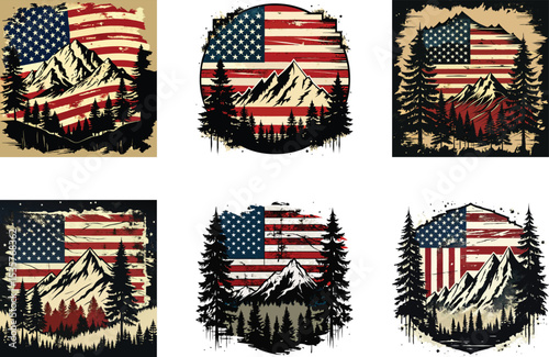 American flag skull design for patriotic apparel bold style graphic suitable for t shirt and merchandise