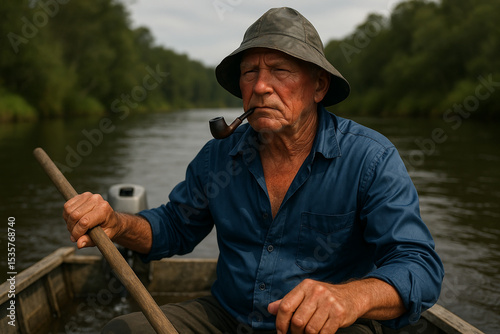 senior man fishing