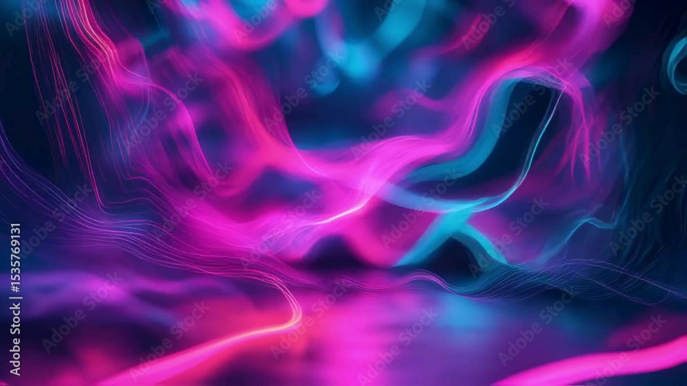 Abstract Neon Wave Background Pink and Teal Swirls of Light Abstract Neon Wave Background Pink and Teal Swirls of Light