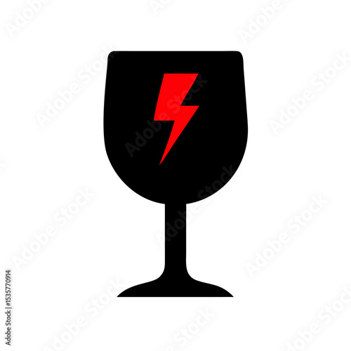 Fragile Glass Symbol – Handle With Care, Packaging Warning Icon photo