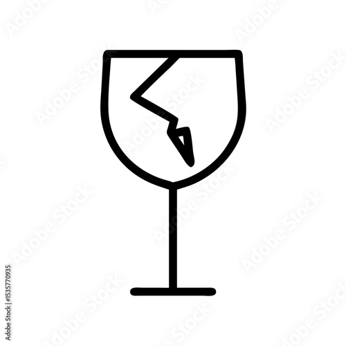 Fragile Glass Symbol – Handle With Care, Packaging Warning Icon