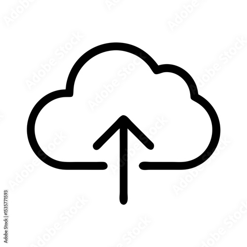 Cloud Download Icon – Black Vector Symbol for Data Storage, File Transfer, and Digital Acces