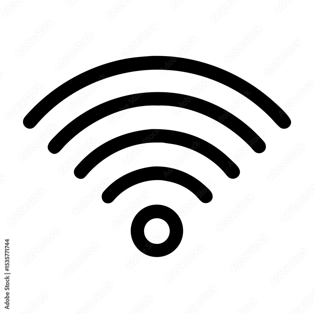 WiFi Signal Icon – Black Wireless Network Symbol Vector for Internet, Connection, and Technology Design WiFi Signal Icon – Black Wireless Network Symbol Vector for Internet, Connection, and Technology Design
