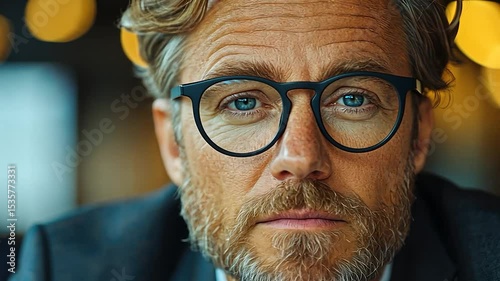 Mature Businessman Portrait, Close Up, Serious Expression