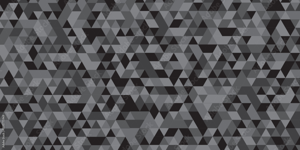 Fototapeta premium Modern triangle mosaic gray Background. Overlap random vector element. Business polygonal texture. Abstract low polygon Geometric banner wall background. Seamless Abstract polygon.