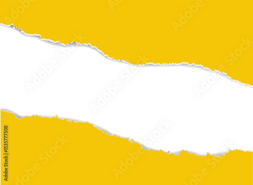Yellow Horizontal Torn Paper Edge Ripped Paper