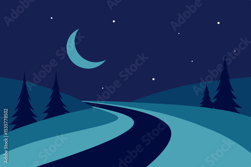 winter night landscape