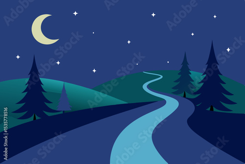 christmas night landscape