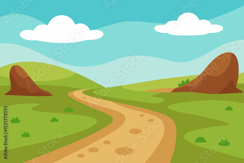 vector illustration of a rural landscape