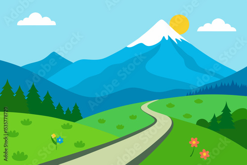 mountain landscape with mountains