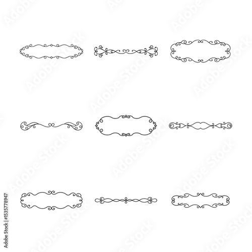 Elegant Black and White Decorative Frames and Dividers Collection