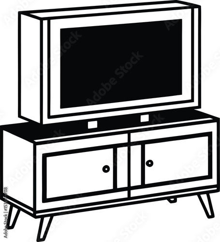 tv set isolated on white