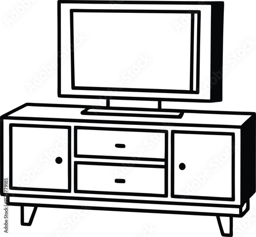 tv set isolated on white