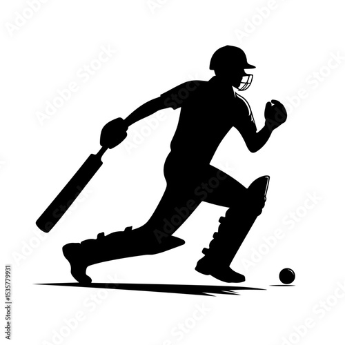 cricket player silhouette 