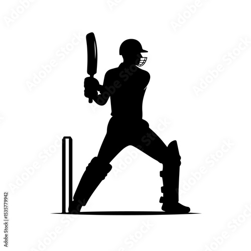 cricket player silhouette 