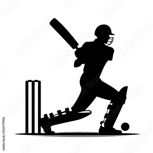 cricket player silhouette 