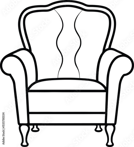 black armchair isolated on white